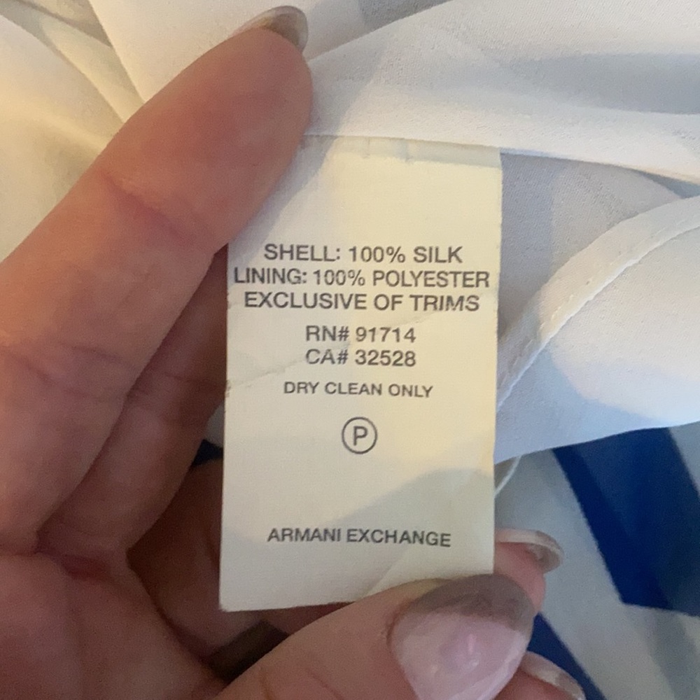 Armani Exchange 100% Silk Cross Back Mini Dress - Picture 7 of 7